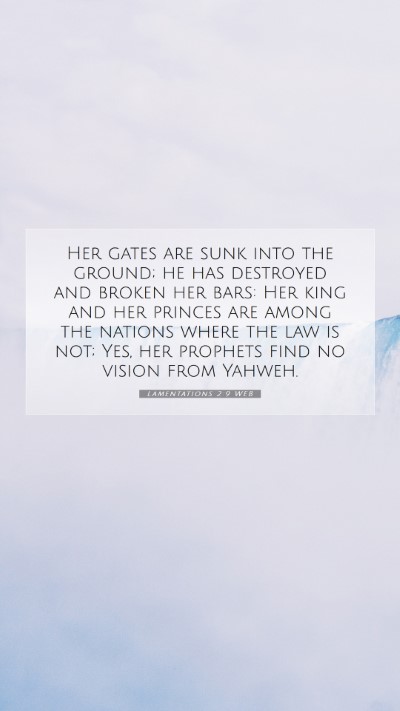 Picture 07 - Lamentations 2:9 WEB Mobile Phone Wallpaper - Her gates are sunk into the ground; he has - Mobile Bible Verse Wallpaper