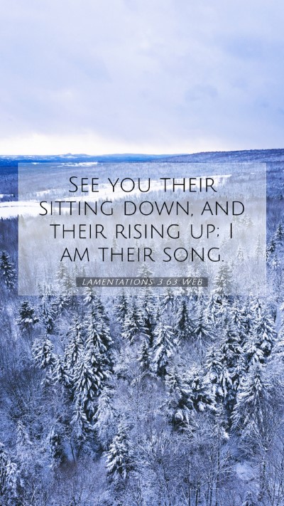 Picture 07 - Lamentations 3:63 WEB Mobile Phone Wallpaper - See you their sitting down, and their rising up; - Mobile Bible Verse Wallpaper