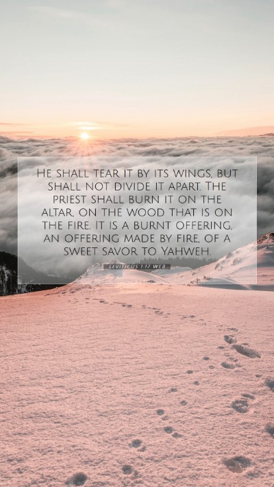 Picture 07 - Leviticus 1:17 WEB Mobile Phone Wallpaper - He shall tear it by its wings, but shall not - Mobile Bible Verse Wallpaper