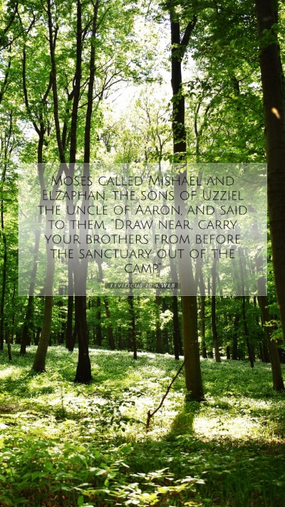 Picture 07 - Leviticus 10:4 WEB Mobile Phone Wallpaper - Moses called Mishael and Elzaphan, the sons of - Mobile Bible Verse Wallpaper