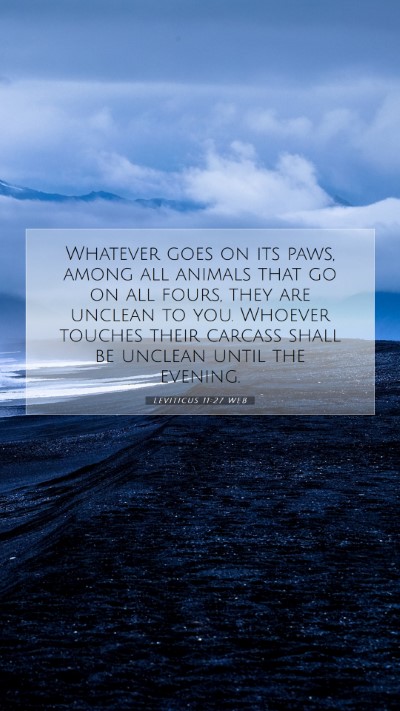 Picture 07 - Leviticus 11:27 WEB Mobile Phone Wallpaper - Whatever goes on its paws, among all animals that - Mobile Bible Verse Wallpaper