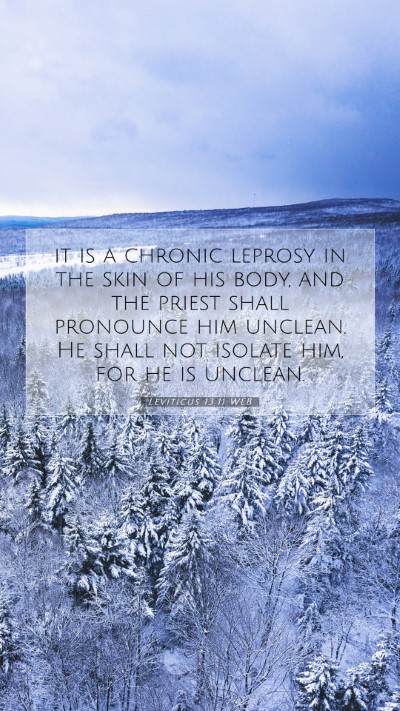 Picture 07 - Leviticus 13:11 WEB Mobile Phone Wallpaper - it is a chronic leprosy in the skin of his body, - Mobile Bible Verse Wallpaper