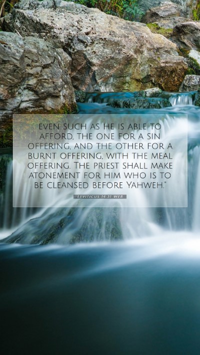 Picture 07 - Leviticus 14:31 WEB Mobile Phone Wallpaper - even such as he is able to afford, the one for a - Mobile Bible Verse Wallpaper