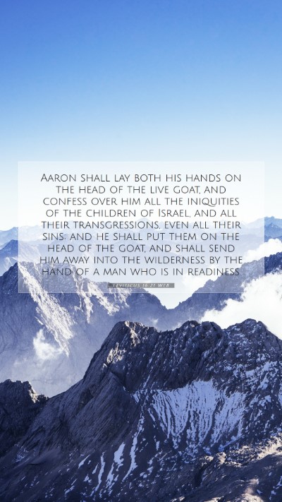 Picture 07 - Leviticus 16:21 WEB Mobile Phone Wallpaper - Aaron shall lay both his hands on the head of the - Mobile Bible Verse Wallpaper