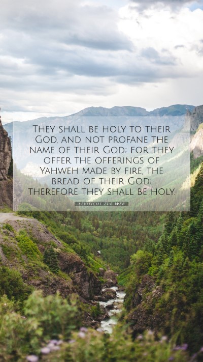 Picture 07 - Leviticus 21:6 WEB Mobile Phone Wallpaper - They shall be holy to their God, and not profane - Mobile Bible Verse Wallpaper