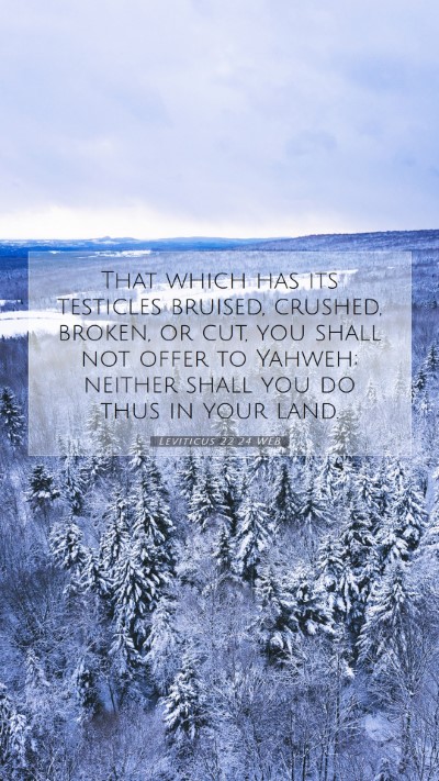 Picture 07 - Leviticus 22:24 WEB Mobile Phone Wallpaper - That which has its testicles bruised, crushed, - Mobile Bible Verse Wallpaper