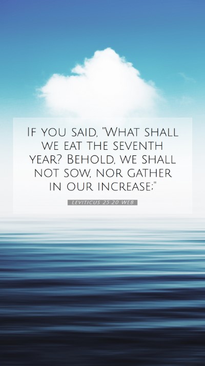 Picture 07 - Leviticus 25:20 WEB Mobile Phone Wallpaper - If you said, 