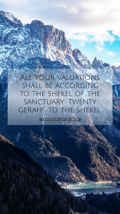 Picture 07 - Leviticus 27:25 WEB Mobile Phone Wallpaper - All your valuations shall be according to the - Mobile Bible Verse Wallpaper