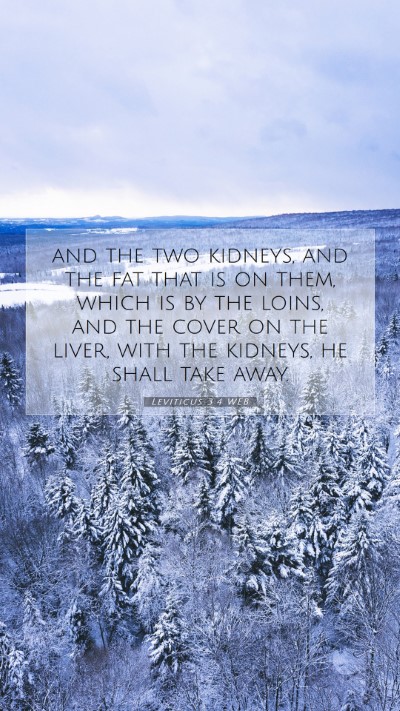Picture 07 - Leviticus 3:4 WEB Mobile Phone Wallpaper - and the two kidneys, and the fat that is on them, - Mobile Bible Verse Wallpaper