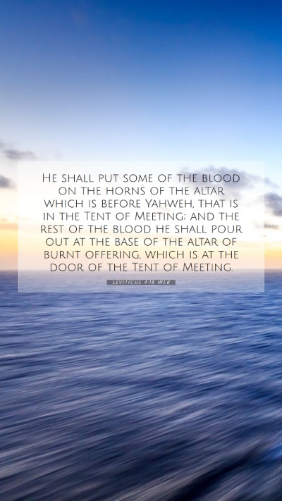 Picture 07 - Leviticus 4:18 WEB Mobile Phone Wallpaper - He shall put some of the blood on the horns of - Mobile Bible Verse Wallpaper