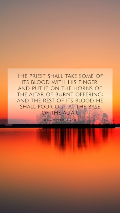 Picture 07 - Leviticus 4:30 WEB Mobile Phone Wallpaper - The priest shall take some of its blood with his - Mobile Bible Verse Wallpaper