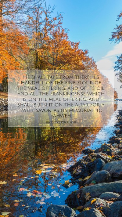 Picture 07 - Leviticus 6:15 WEB Mobile Phone Wallpaper - He shall take from there his handful of the fine - Mobile Bible Verse Wallpaper