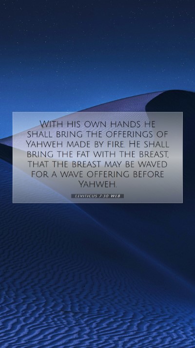 Picture 07 - Leviticus 7:30 WEB Mobile Phone Wallpaper - With his own hands he shall bring the offerings - Mobile Bible Verse Wallpaper