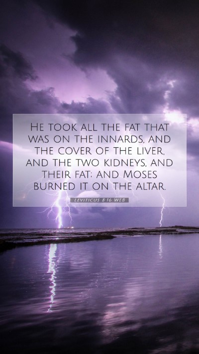 Picture 07 - Leviticus 8:16 WEB Mobile Phone Wallpaper - He took all the fat that was on the innards, and - Mobile Bible Verse Wallpaper