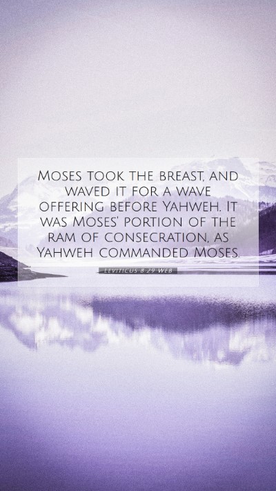 Picture 07 - Leviticus 8:29 WEB Mobile Phone Wallpaper - Moses took the breast, and waved it for a wave - Mobile Bible Verse Wallpaper