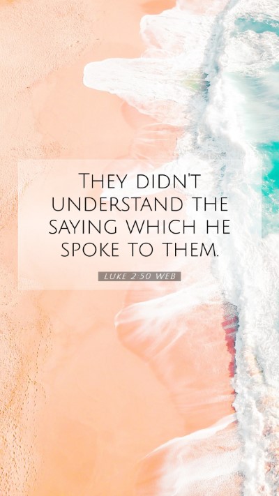 Picture 07 - Luke 2:50 WEB Mobile Phone Wallpaper - They didn't understand the saying which he spoke - Mobile Bible Verse Wallpaper