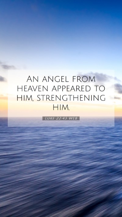 Picture 07 - Luke 22:43 WEB Mobile Phone Wallpaper - An angel from heaven appeared to him, - Mobile Bible Verse Wallpaper