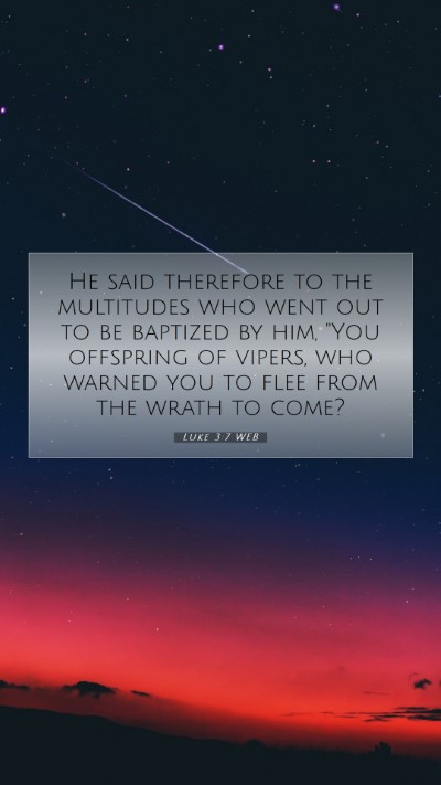 Picture 07 - Luke 3:7 WEB Mobile Phone Wallpaper - He said therefore to the multitudes who went out - Mobile Bible Verse Wallpaper