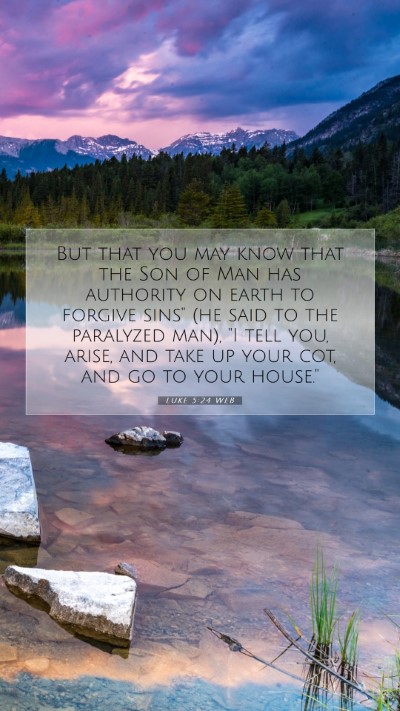 Picture 07 - Luke 5:24 WEB Mobile Phone Wallpaper - But that you may know that the Son of Man has - Mobile Bible Verse Wallpaper