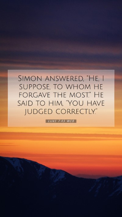 Picture 07 - Luke 7:43 WEB Mobile Phone Wallpaper - Simon answered, 