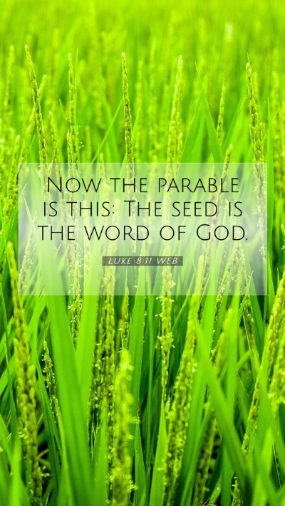Picture 07 - Luke 8:11 WEB Mobile Phone Wallpaper - Now the parable is this: The seed is the word of - Mobile Bible Verse Wallpaper