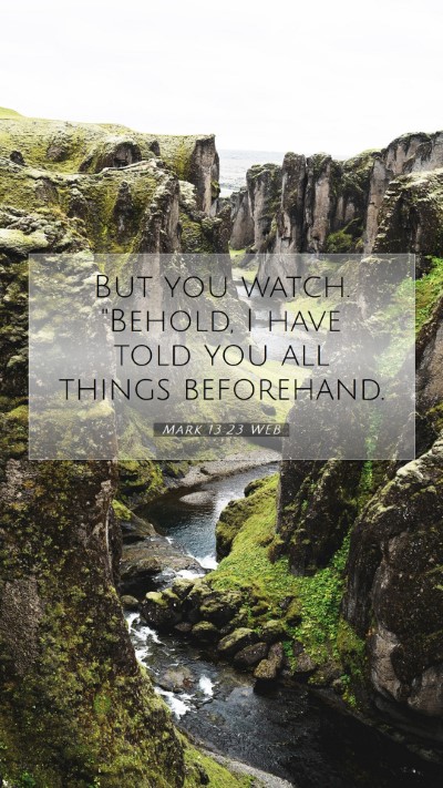 Picture 07 - Mark 13:23 WEB Mobile Phone Wallpaper - But you watch. 