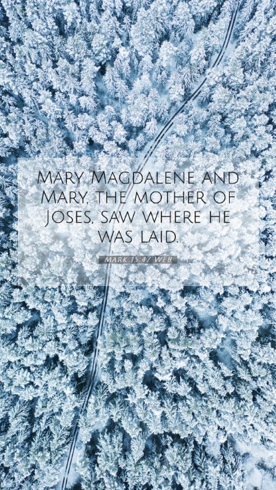 Picture 07 - Mark 15:47 WEB Mobile Phone Wallpaper - Mary Magdalene and Mary, the mother of Joses, saw - Mobile Bible Verse Wallpaper