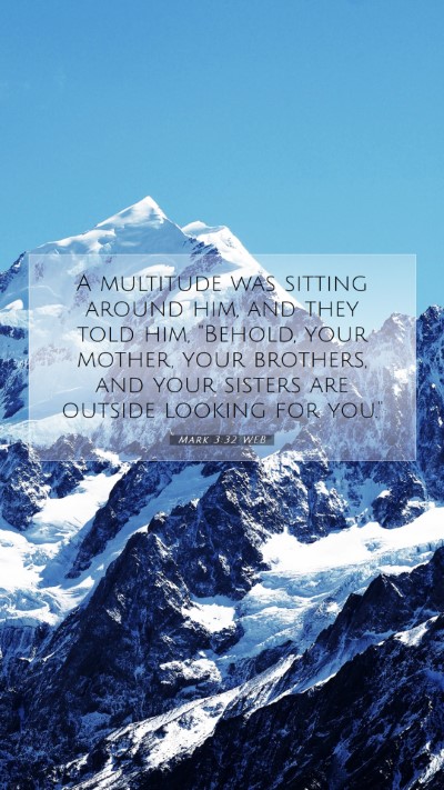 Picture 07 - Mark 3:32 WEB Mobile Phone Wallpaper - A multitude was sitting around him, and they told - Mobile Bible Verse Wallpaper
