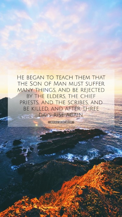 Picture 07 - Mark 8:31 WEB Mobile Phone Wallpaper - He began to teach them that the Son of Man must - Mobile Bible Verse Wallpaper