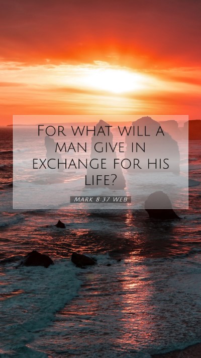 Picture 07 - Mark 8:37 WEB Mobile Phone Wallpaper - For what will a man give in exchange for his - Mobile Bible Verse Wallpaper