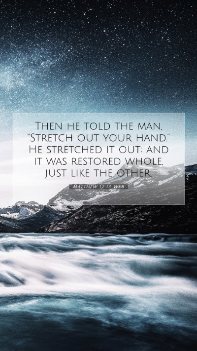 Picture 07 - Matthew 12:13 WEB Mobile Phone Wallpaper - Then he told the man, 