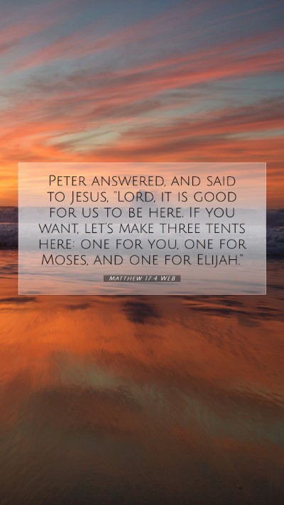 Picture 07 - Matthew 17:4 WEB Mobile Phone Wallpaper - Peter answered, and said to Jesus, 