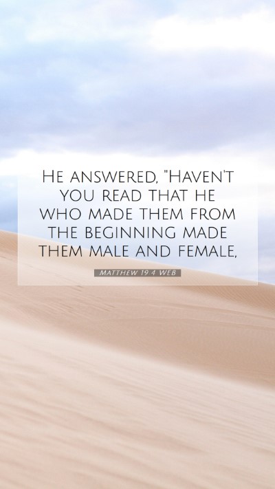 Picture 07 - Matthew 19:4 WEB Mobile Phone Wallpaper - He answered, 