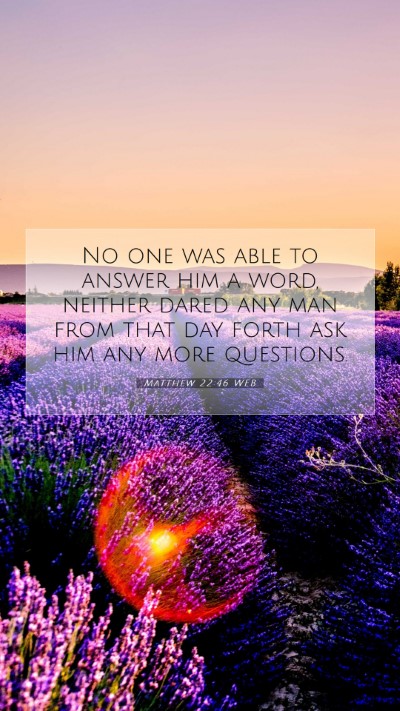 Picture 07 - Matthew 22:46 WEB Mobile Phone Wallpaper - No one was able to answer him a word, neither - Mobile Bible Verse Wallpaper