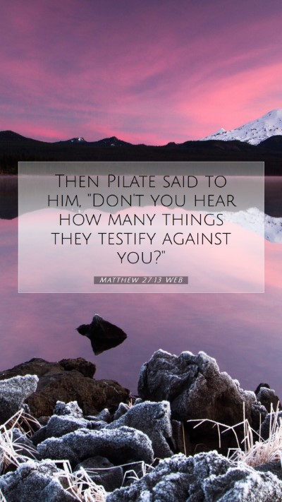 Picture 07 - Matthew 27:13 WEB Mobile Phone Wallpaper - Then Pilate said to him, 