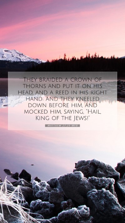 Picture 07 - Matthew 27:29 WEB Mobile Phone Wallpaper - They braided a crown of thorns and put it on his - Mobile Bible Verse Wallpaper