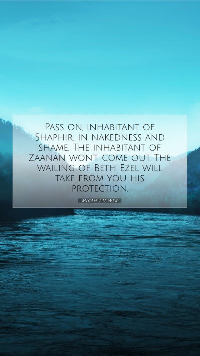 Picture 07 - Micah 1:11 WEB Mobile Phone Wallpaper - Pass on, inhabitant of Shaphir, in nakedness and - Mobile Bible Verse Wallpaper