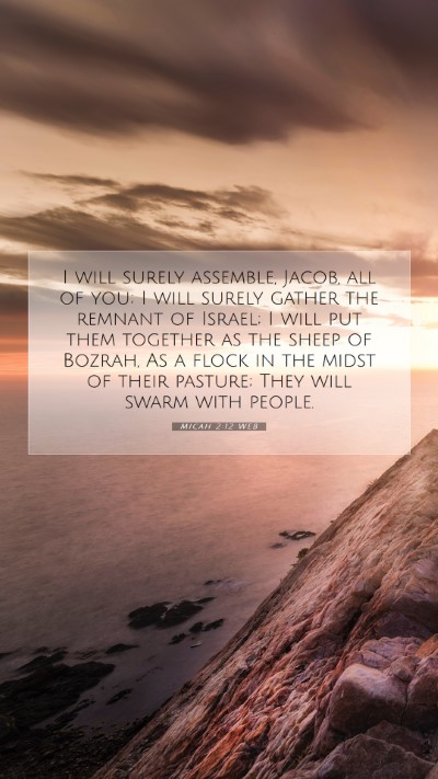 Picture 07 - Micah 2:12 WEB Mobile Phone Wallpaper - I will surely assemble, Jacob, all of you; I will - Mobile Bible Verse Wallpaper