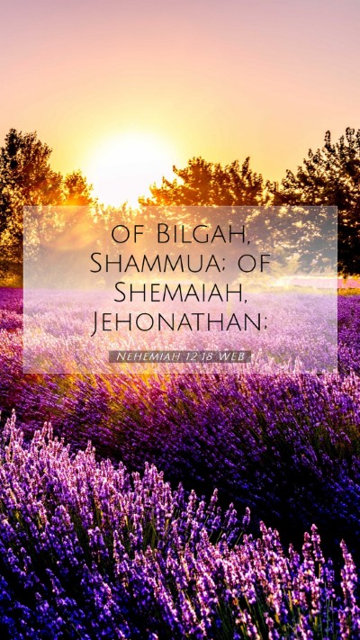 Picture 07 - Nehemiah 12:18 WEB Mobile Phone Wallpaper - of Bilgah, Shammua; of Shemaiah, - Mobile Bible Verse Wallpaper