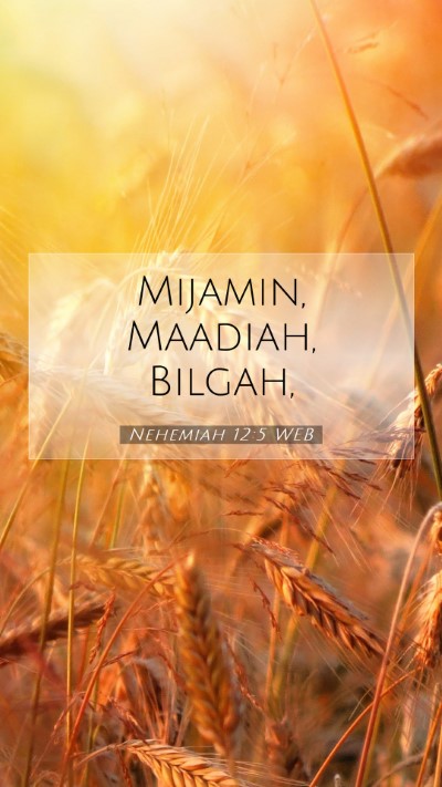 Picture 07 - Nehemiah 12:5 WEB Mobile Phone Wallpaper - Mijamin, Maadiah, - Mobile Bible Verse Wallpaper