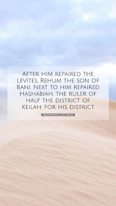 Picture 07 - Nehemiah 3:17 WEB Mobile Phone Wallpaper - After him repaired the Levites, Rehum the son of - Mobile Bible Verse Wallpaper