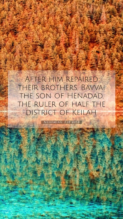 Picture 07 - Nehemiah 3:18 WEB Mobile Phone Wallpaper - After him repaired their brothers, Bavvai the son - Mobile Bible Verse Wallpaper