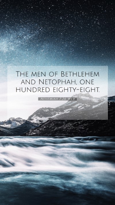 Picture 07 - Nehemiah 7:26 WEB Mobile Phone Wallpaper - The men of Bethlehem and Netophah, one hundred - Mobile Bible Verse Wallpaper