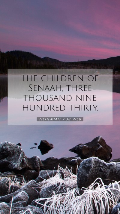 Picture 07 - Nehemiah 7:38 WEB Mobile Phone Wallpaper - The children of Senaah, three thousand nine - Mobile Bible Verse Wallpaper
