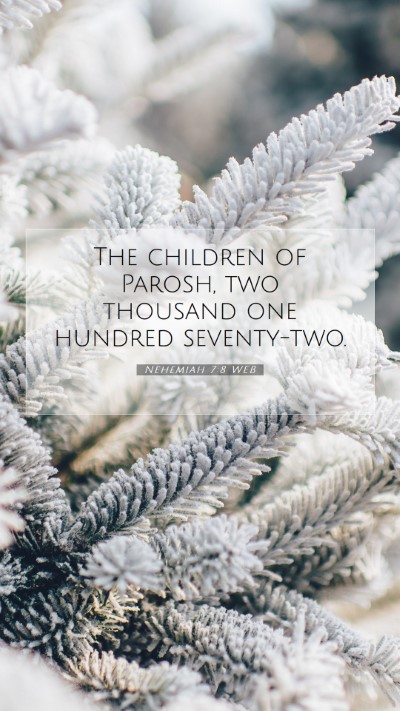 Picture 07 - Nehemiah 7:8 WEB Mobile Phone Wallpaper - The children of Parosh, two thousand one hundred - Mobile Bible Verse Wallpaper