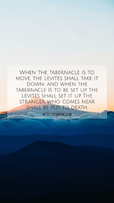 Picture 07 - Numbers 1:51 WEB Mobile Phone Wallpaper - When the tabernacle is to move, the Levites shall - Mobile Bible Verse Wallpaper