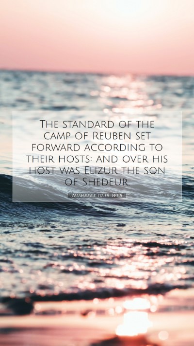 Picture 07 - Numbers 10:18 WEB Mobile Phone Wallpaper - The standard of the camp of Reuben set forward - Mobile Bible Verse Wallpaper