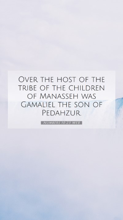 Picture 07 - Numbers 10:23 WEB Mobile Phone Wallpaper - Over the host of the tribe of the children of - Mobile Bible Verse Wallpaper