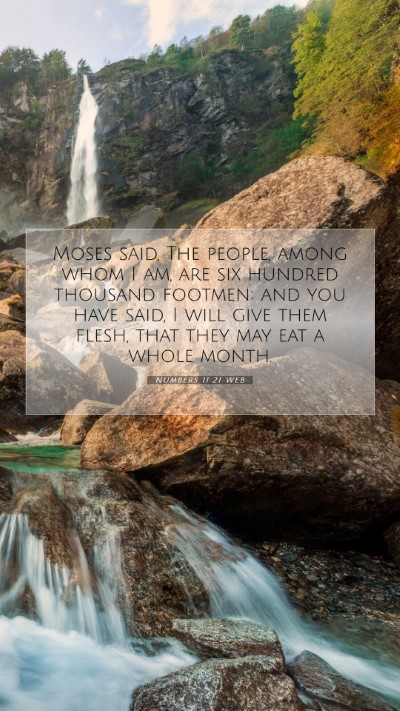 Picture 07 - Numbers 11:21 WEB Mobile Phone Wallpaper - Moses said, The people, among whom I am, are six - Mobile Bible Verse Wallpaper