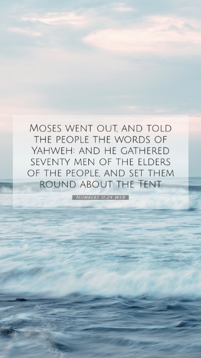 Picture 07 - Numbers 11:24 WEB Mobile Phone Wallpaper - Moses went out, and told the people the words of - Mobile Bible Verse Wallpaper